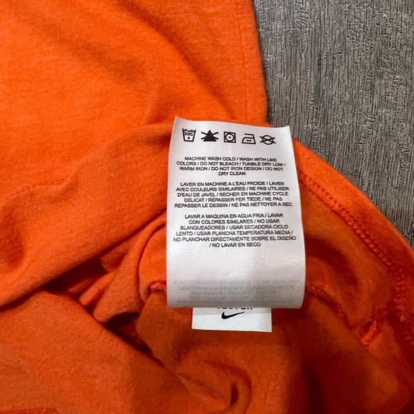 Nike University of Miami “Canes” Orange V-Neck T-Shirt Size Large - Picture 4 of 5